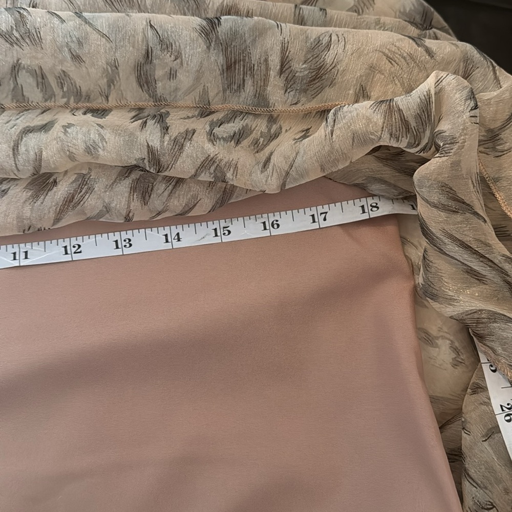 NWOT TCEC Mock Neck Elegant Women's Sheer Blouse - Pink Pattern Size S - Picture 15 of 15